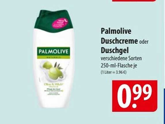 Palmolive Duschcreme oder Duschgel verschiedene Sorten 250-ml-Flasche je