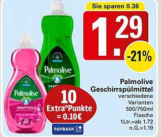 Palmolive Geschirrspülmittel verschiedene Varianten 500/750ml Flasche