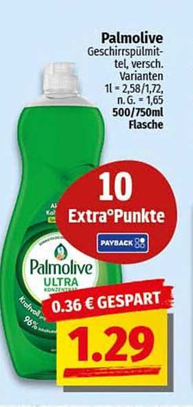 Palmolive Geschirrspülmittel, verschiedene Varianten 500/750ml Flasche für nur 1,29 €