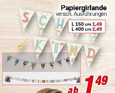 Papiergirlande verschied. Ausführungen
