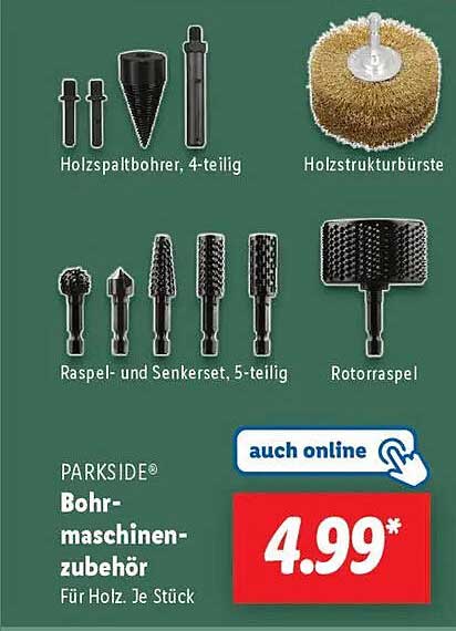 PARKSIDE® Bohrmaschinenzubehör für Holz, 4-teilig und 5-teilig