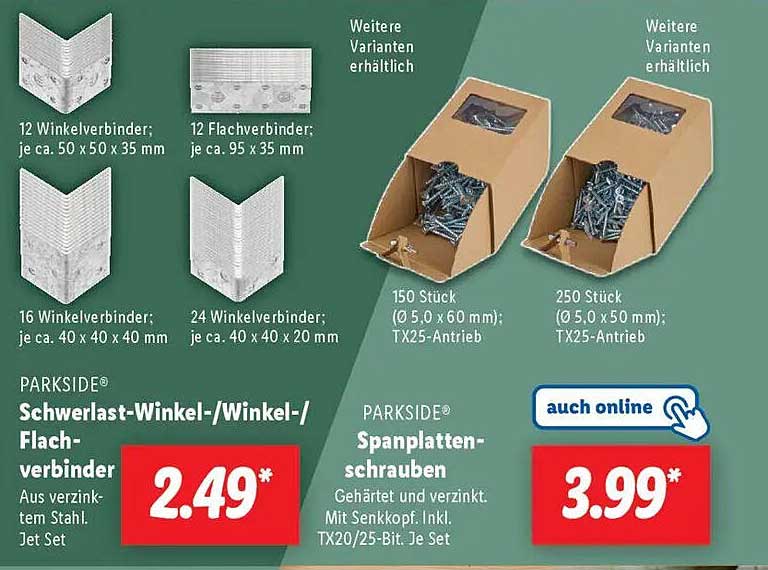 PARKSIDE® Schwerlast-Winkel-/Winkel-/Flachverbinder