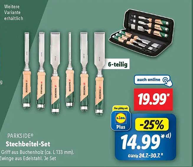 PARKSIDE Stechbeitel-Set 6-teilig