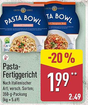 Pasta-Fertiggericht - Cucina Nobile in verschiedenen Sorten