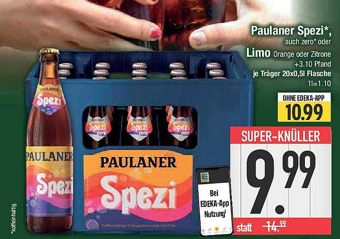 Paulaner Spezi 20x0,5l Glasflasche