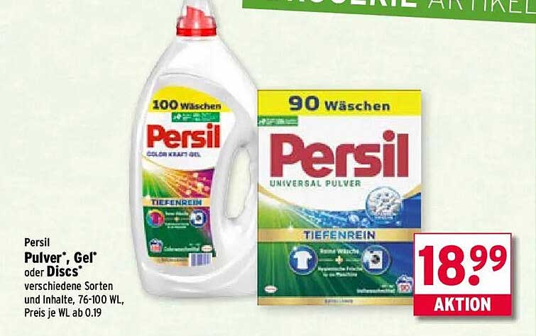 Persil Pulver, Gel oder Discs – verschiedene Sorten und Inhalte
