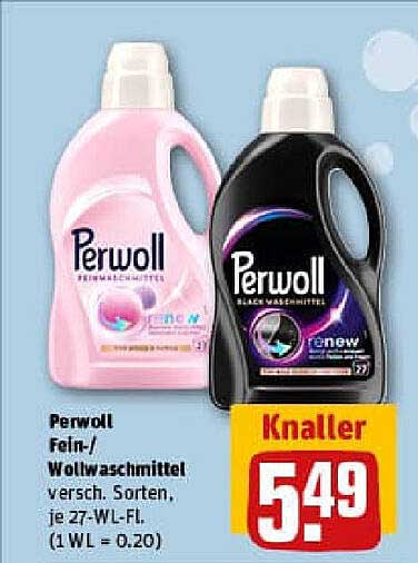 Perwoll Fein-/Wollwaschmittel, versch. Sorten, je 27-WL-Fl.