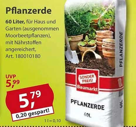 Pflanzenerde 60 Liter für Haus und Garten