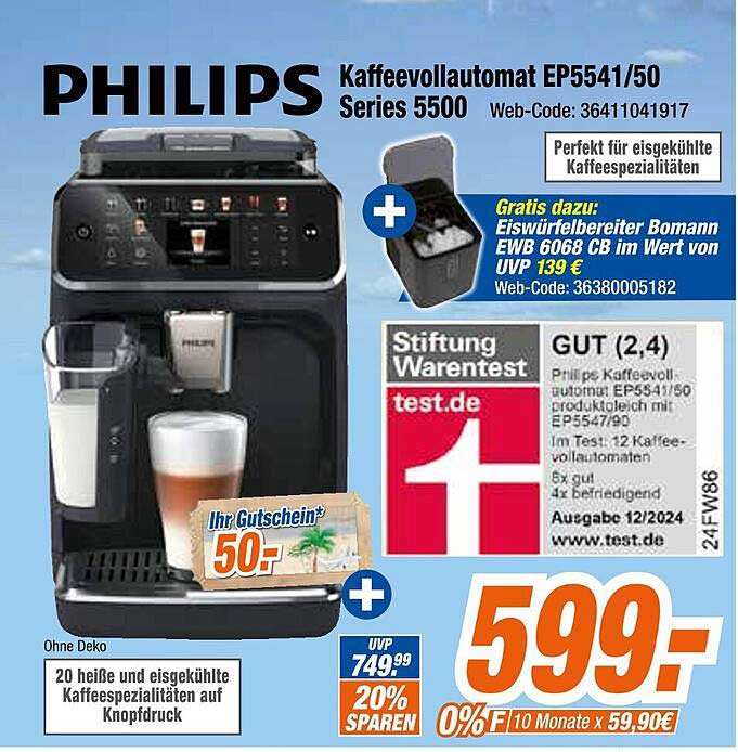 PHILIPS Kaffeevollautomat EP5441/50 Series 5500