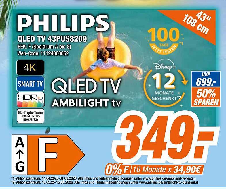 PHILIPS QLED TV 43PUS8209 - 43 Zoll (108 cm) Smart TV
