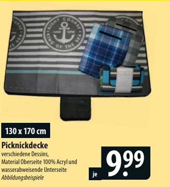 Picknickdecke 130 x 170 cm - verschiedene Designs