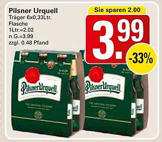 Pilsner Urquell 6x0,33L Flasche - Sparpreis!