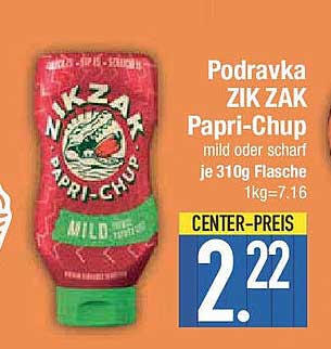 Podravka ZIK ZAK Papri-Chup mild oder scharf 310g Flasche