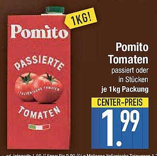 Pomito Tomaten, passiert oder in Stücken je 1kg Packung