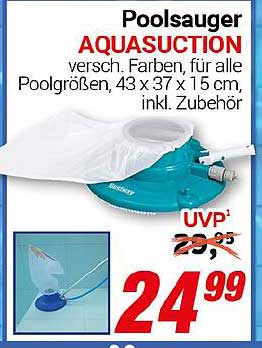 Poolsauger AQUASUCTION in verschiedenen Farben, für alle Poolgrößen, 43 x 37 x 15 cm, inkl. Zubehör