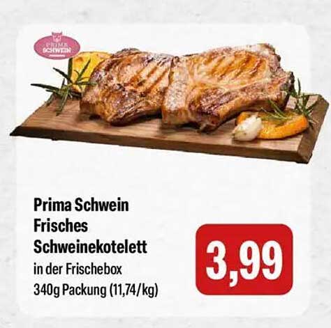 Prima Schwein Frisches Schweinekotelett in der Frischebox