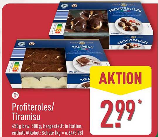 Profiteroles/Tiramisu 450 g bzw. 500 g