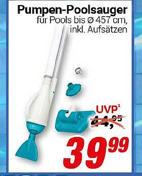 Pumpen-Poolsauger für Pools bis Ø 457 cm, inkl. Aufsätzen