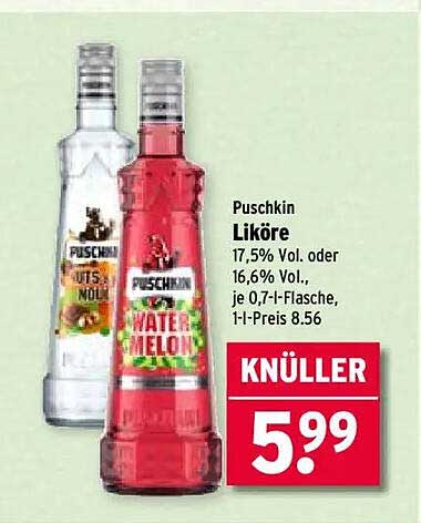 Puschkin Liköre - Knüller zum Sonderpreis