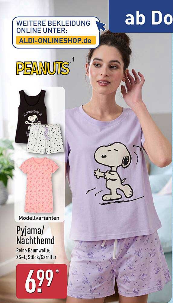Pyjama/Nachthemd Peanuts – ab 14.07.2025 im Angebot