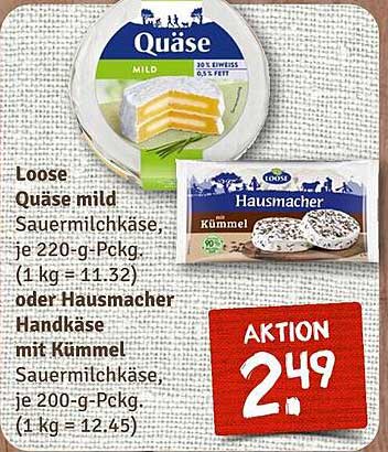 Quäse mild Sauermilchkäse oder Hausmacher Handkäse mit Kümmel