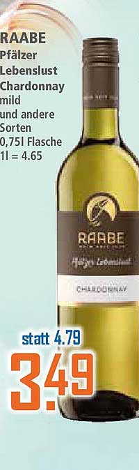 RAABE Pfälzer Lebenslust Chardonnay mild 0,75l