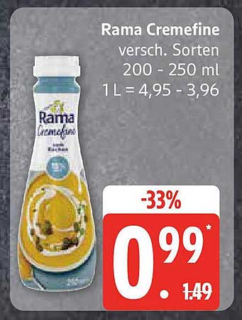 Rama Cremefine - verschiedene Sorten 200 - 250 ml