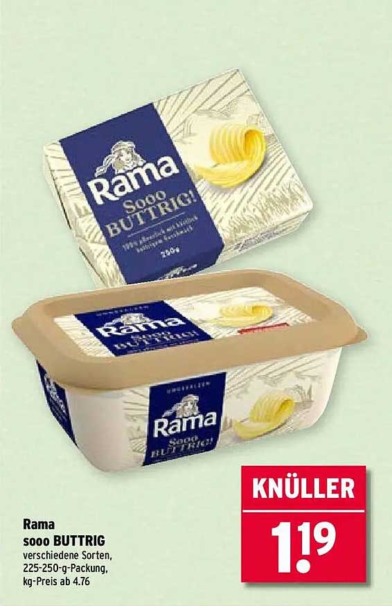 Rama sooc BUTTRIG, verschiedene Sorten, 225-250-g-Packung