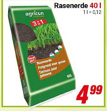 Rasenerde 40 l – 3 in 1 von agricon