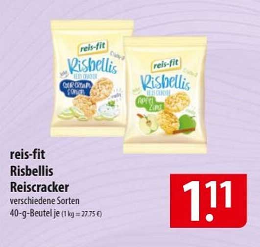 reis-fit Risbellis Reiscacker verschiedene Sorten