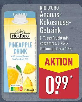 RIO D'ORO Ananas-Kokosnuss-Getränk 0,75 L