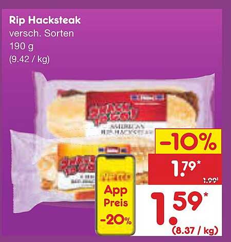 Rip Hacksteak - verschiedene Sorten 190 g