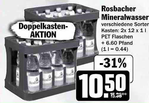 Rosbacher Mineralwasser Doppelkasten-Aktion