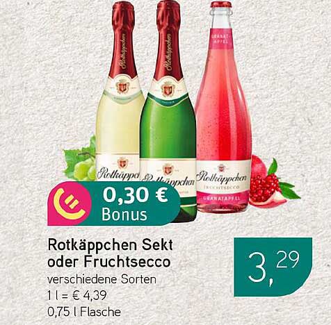 Rotkäppchen Sekt oder Fruchtsecco - Verschiedene Sorten