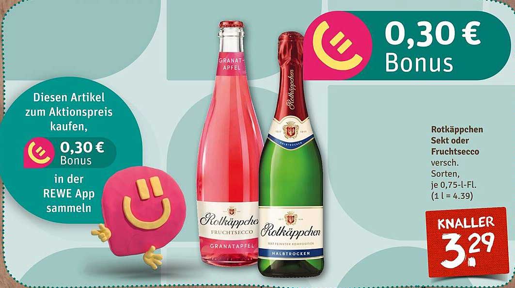 Rotkäppchen Sekt oder Fruchtsecco – Verschiedene Sorten für nur 3,29 €
