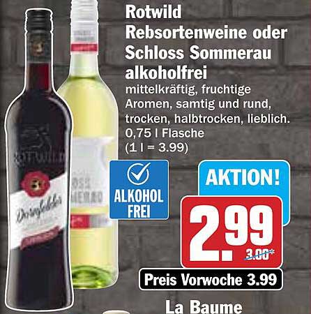 Rotwild Rebsortenweine oder Schloss Sommerau alkoholfrei