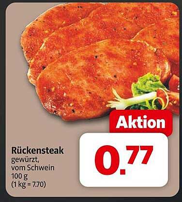 Rückensteak gewürzt, vom Schwein