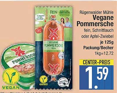 Rügenwalder Mühle Vegane Pommersche fein, Schnittlauch oder Apfel-Zwiebel je 125g