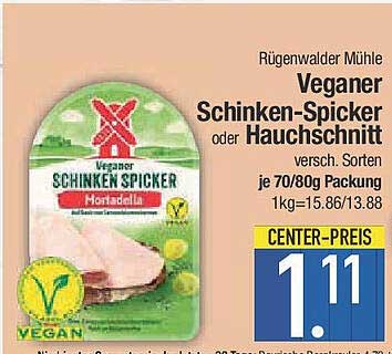 Rügenwalder Mühle Veganer Schinken-Spicker oder Hauchschnitt