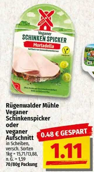 Rügenwalder Mühle Veganer Schinkenspicker oder veganer Aufschnitt