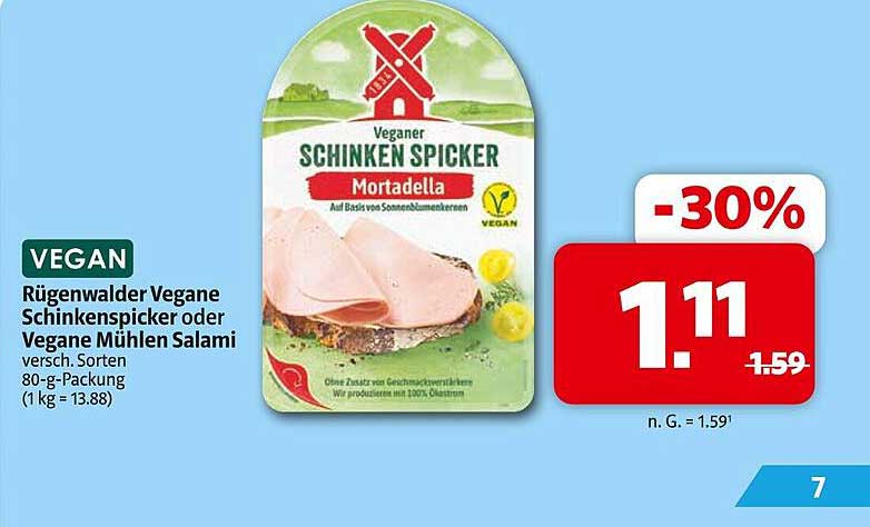 Rügenwalder Vegane Schinken Spicker Mortadella 80-g-Packung