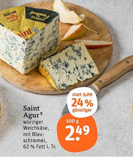 Saint Agur würziger Weichkäse mit Blauschimmel