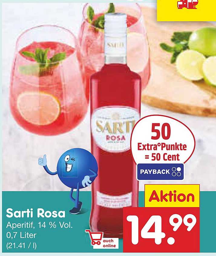 Sarti Rosa Aperitif, 14 % Vol., 0,7 Liter