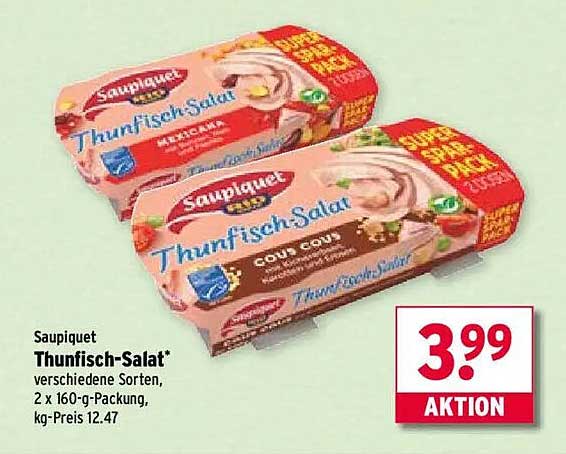 Saupiquet Thunfisch-Salat, 2 x 160-g-Packung