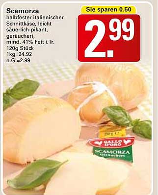 Scamorza halbfeiner italienischer Schnittkäse - leicht säuerlich-pikant