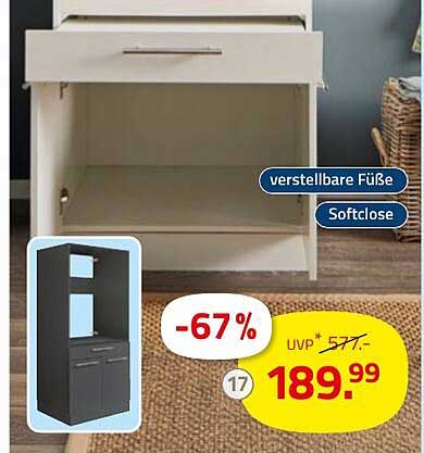 Schicker Küchenunterschrank mit verstellbaren Füßen – Softclose-Funktion!