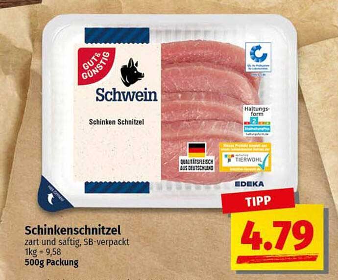 Schinkenschnitzel - zart und saftig, SB-verpackt