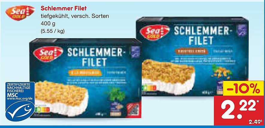 Schlemmer Filet tiefgefroren, verschiedene Sorten - 400 g