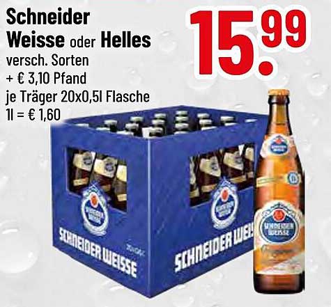 Schneider Weisse oder Helles - 20x0,5L Kästen