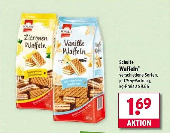 Schulte Waffeln - verschiedene Sorten, je 175-g-Packung